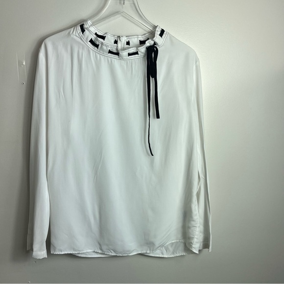 Sandro Velvet Kneck-tie crepe top size 2 1349 - Picture 1 of 3